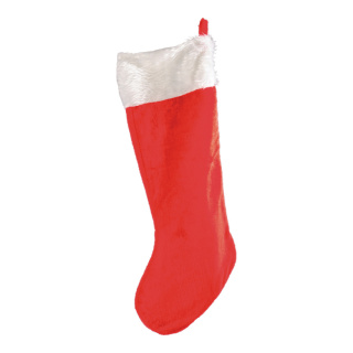 Chaussette de père Noël  peluche Color: rouge/blanc Size:  X 85cm
