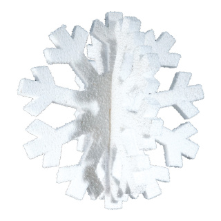 Schneeflocke 3D 2-tlg., zum Zusammensetzen, Styrofoam     Groesse:50x50cm    Farbe:weiß