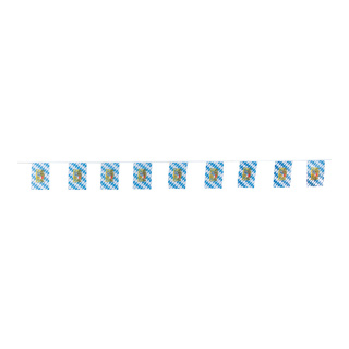 Flag chain 15-fold - Material: artificial silk - Color: blue/white - Size: Fahnen: 15x23cm X 5m