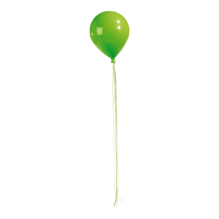 Ballon mit Hänger Kunststoff     Groesse: Ø 20cm, 25,5cm, mit Bänder: 100cm - Farbe: grün