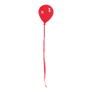 Ballon mit Hänger Kunststoff Größe:Ø 15cm, 20cm, mit Bänder: 84cm Farbe: rot    #