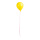 Ballon mit Hänger Kunststoff     Groesse: Ø 15cm, 20cm, mit Bänder: 84cm - Farbe: gelb