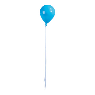 Balloon with hanger  - Material: plastic - Color: blue - Size: Ø 15cm X 20cm mit Bänder: 84cm