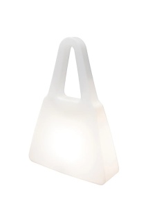Außenleuchte Tasche, Abmessung: 70cm hoch, Farbe: weiß, Kabellänge 2,50m, Kunststoff, inkl. Energiesparlampe 9W E27, IP43, Wetter-und UV beständig, #
