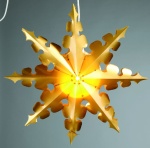 Stern mit Licht, 2m Kabel, An-Ausschalter, 240V, 40cm,  gold
