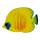 Tropical fish printed double-sided, wood, with hanger     Size: 20x12cm    Color: yellow
