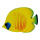 Tropical fish printed double-sided, wood, with hanger     Size: 50x30cm    Color: yellow