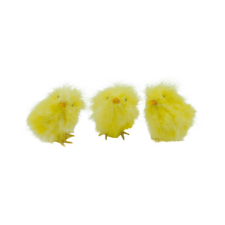 Chick 3pcs./blister, real feathers     Size: 12cm    Color: yellow