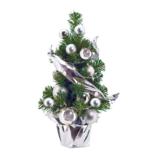 Sapin de Noël  décoré plastique Color: argent/vert Size:  X 45cm