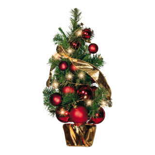 Christmas tree decorated with 20 LEDs warm/white - Material: Plug: 25A 250V - Color: red/green - Size:  X Ø 45cm