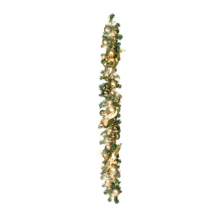 Fir garland  - Material: decorated with 50 LED warm/white - Color: green/gold - Size:  X 180cm