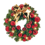 Fir wreath decorated with 30 LEDs warm/white - Material:...