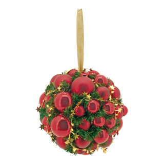 Boules de sapin  décoré plastique Color: rouge/vert Size: Ø 30cm