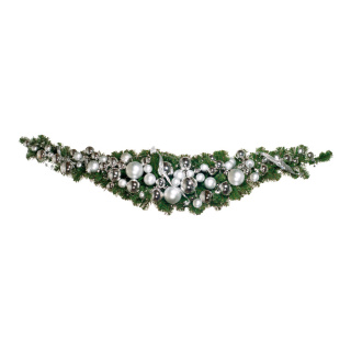 Fir swag decorated with balls and decorative ribbon - Material:  - Color: green/silver - Size:  X 180cm