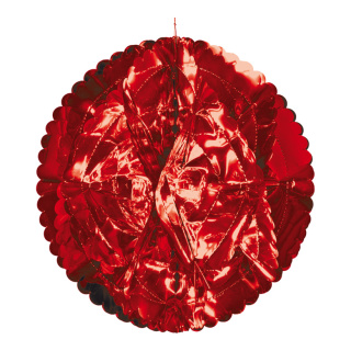 Folienkugel, faltbar, Metallfolie, Größe:Ø 60cm,  Farbe: rot   Info: SCHWER ENTFLAMMBAR