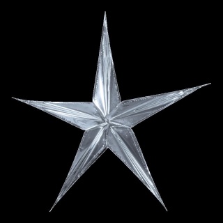 Foil star  - Material: foldable metal foil - Color: silver - Size: Ø 120cm