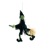 Witch on broom legs are moving - Material: speaks+laughs...