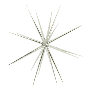 Sputnikstern zum Zusammensetzen, aus Kunststoff, glänzend     Groesse:Ø 38cm    Farbe:silber