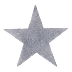 Star,  plastic, with glitter, Size:;Ø 38cm, Color:silver