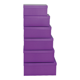 Boxes 6pcs./set assemblable carton rectangulaire Color: violet Size: 35x24x142 375x26x157 X 395x28x162 42x305x167