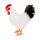 Poule debout  polystyrène avec plumes Color: blanc/noir Size:  X 15cm