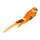 Oiseau avec clip  styrofoam avec plumes Color: orange Size: 40x7x7cm