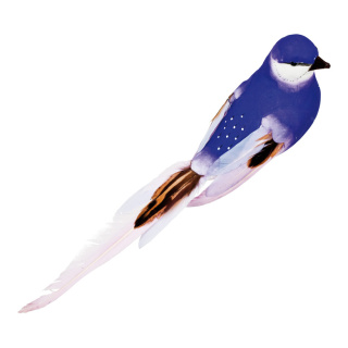 Vogel mit Clip Styrofoam mit Federn Größe:40x7x7cm Farbe: violett    #