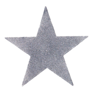 Stern Kunststoff, mit Glitter Größe:Ø 20cm,  Farbe: silber