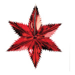 Pointed cut star  - Material: metal foil - Color: red -...