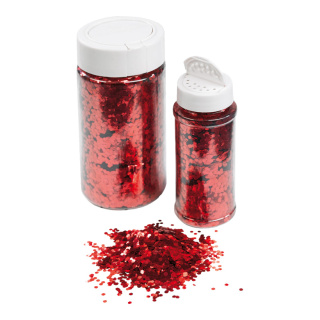 Glimmer in Streudose 110gr./Dose, grob, Kunststoff Farbe: rot