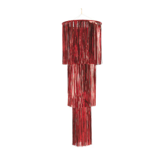 Tinsel hanger  - Material: metal foil - Color: red - Size: Ø 40cm+30cm+20cm X 120cm