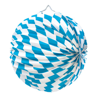 Lampion »Bavaria« Papier, schwer entflammbar     Groesse:Ø 25cm    Farbe:blau/weiß     #