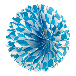 Wabenball »Bavaria« Papier, schwer entflammbar Größe:Ø 28cm,  Farbe: blau/weiß #