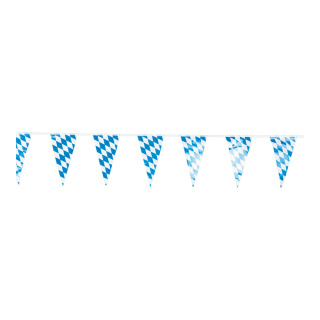 Pennant banner Bavaria - Material:  weatherproof PVC - Color: blue/white - Size: 27x400cm