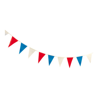 Pennant banner "France" 16-fold - Material: weatherproof PVC - Color: blue/white/red - Size: 27x400cm