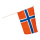 Flag on wooden pole  - Material: artificial silk - Color: Norway - Size: 30x45cm