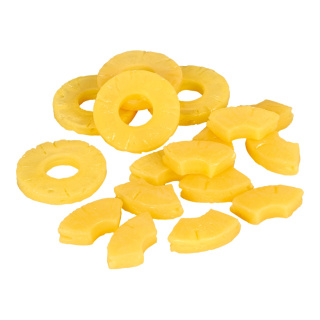 Pineapple pieces 17pcs./bag, rings and pieces, plastic 8cm Color: yellow