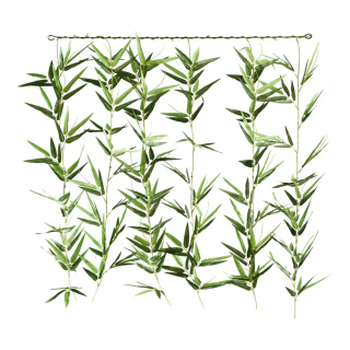 Bamboo curtain, 5-fold, artificial silk, Size:;90x80cm, Color:green