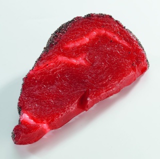 Beefsteak, roh,  Größe: 8x18cm, Farbe: rot   #