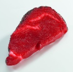 Bifteck, cru plastique     Taille: 8x18cm    Color: rouge