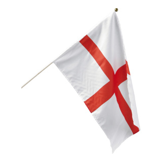 Fahne am Holzstiel Kunstseide Größe:30x45cm Farbe: England
