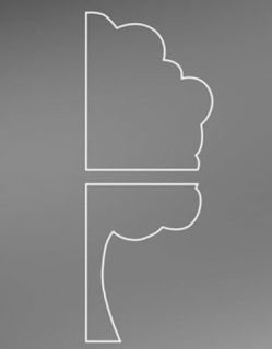 Fiberglas 2D Laubbaum 400 × 160 cm, Set aus Oberteil und Unterteil , 1 Hälfte