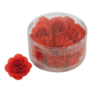 Têtes de roses 20pcs./blister, soie artificielle     Taille: 4,5cm    Color: rouge