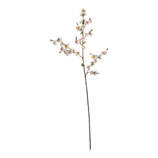 Branche fleurs du pêcher soie artificielle     Taille: 90cm    Color: blanc