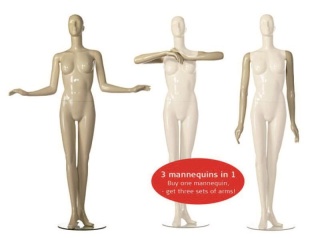Silhouettes Pos.1, Dame, hautfarben, mit 3 Paar austauschbaren Armen