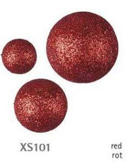 Dekokugeln mit Glitter, rot, 18 Stk. gemischt