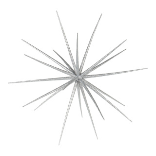 Sputnikstern zum Zusammensetzen, aus Kunststoff, mit Glitter Abmessung: Ø 21cm Farbe: silber