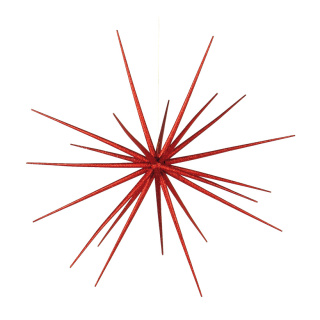 Sputnikstern zum Zusammensetzen, aus Kunststoff, mit Glitter     Groesse:Ø 21cm    Farbe:rot