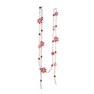 Candy garland  - Material: plastic - Color: white/red - Size:  X 180cm