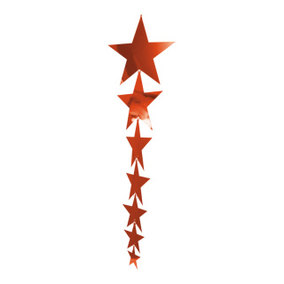 Sternenhänger, 7-fach, Folie, Größe:18x65cm,  Farbe: rot